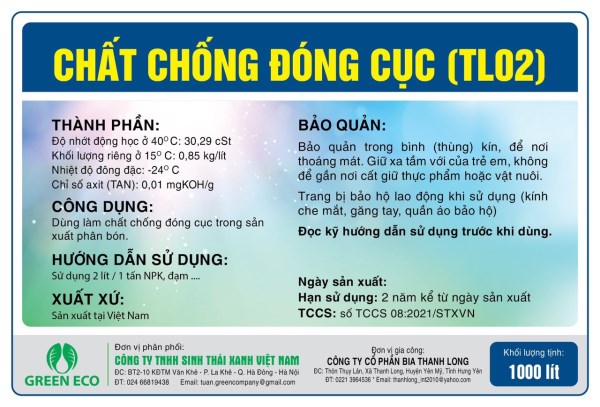 Chất chống vón cục phân bón - Phụ Gia Phân Bón Green Eco - Công Ty TNHH Sinh Thái Xanh Việt Nam